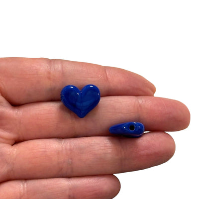 Hand Made Murano Glass Navy Heart Charm