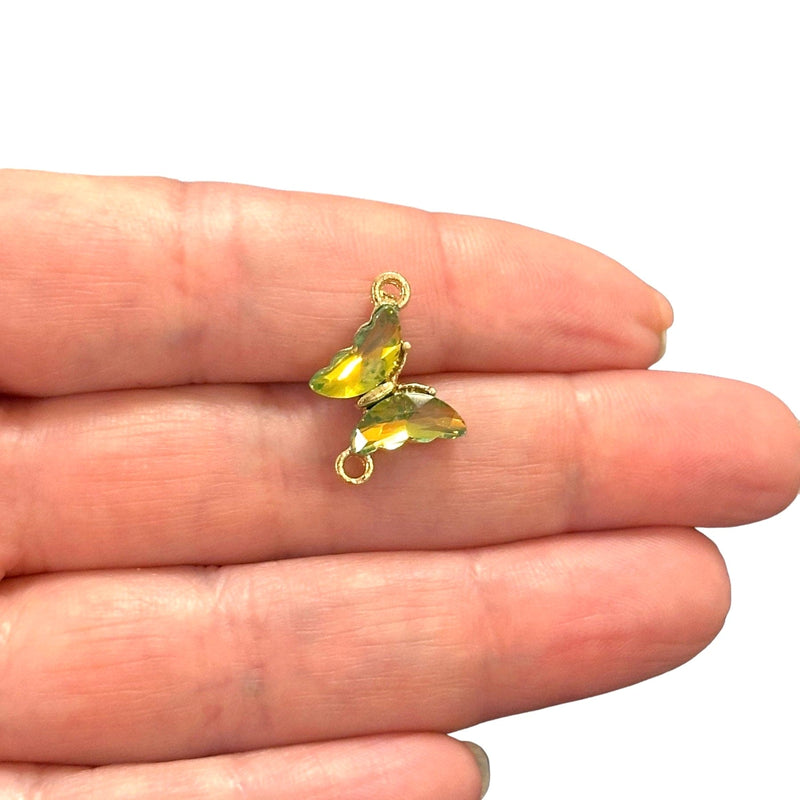 24Kt Gold Plated Swarovski Butterfly Connector Charm