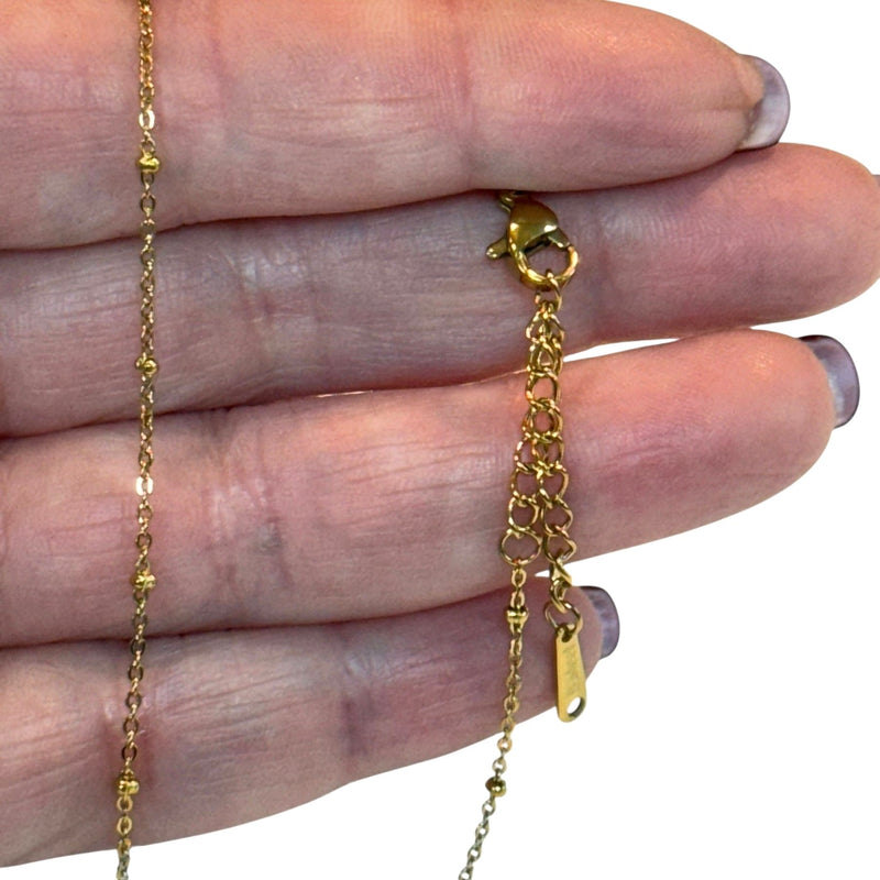 Stainless Steel 24Kt Gold Plated Cable Chain With Balls Necklace, Ready Gold Cable Chain Necklace