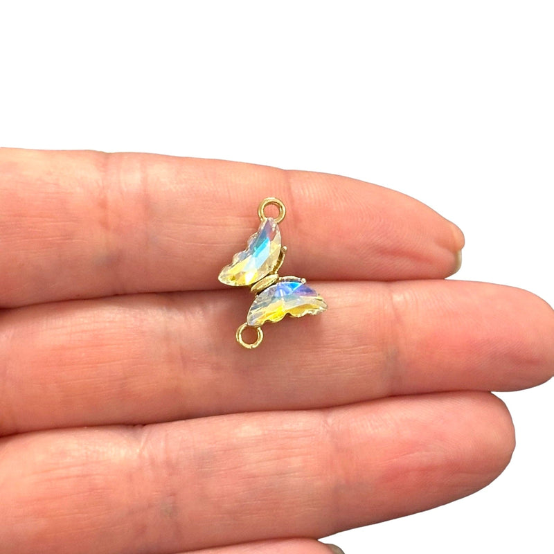 24Kt Gold Plated Swarovski Butterfly Connector Charm