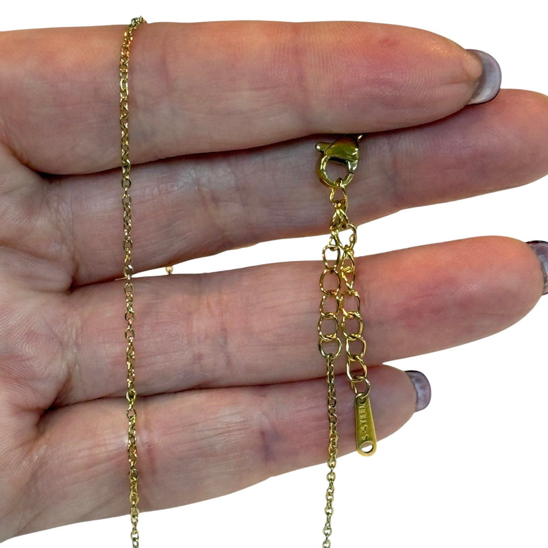 Stainless Steel 24Kt Gold Plated Cable Chain Necklace, Ready Gold Cable Chain Necklace