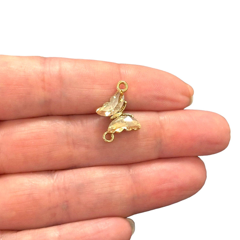 24Kt Gold Plated Swarovski Butterfly Connector Charm