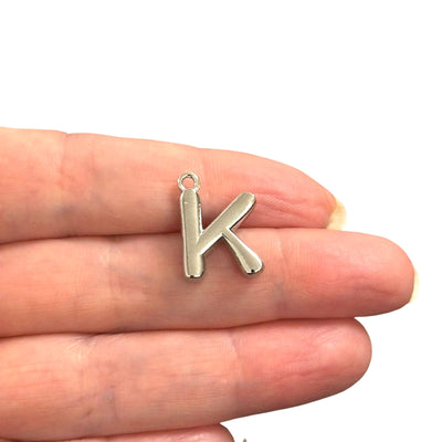 Rhodium Plated Balloon Letter Charm