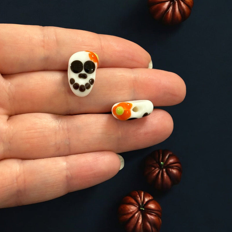 Halloween Lady Skull handgefertigter Muranoglas-Charme