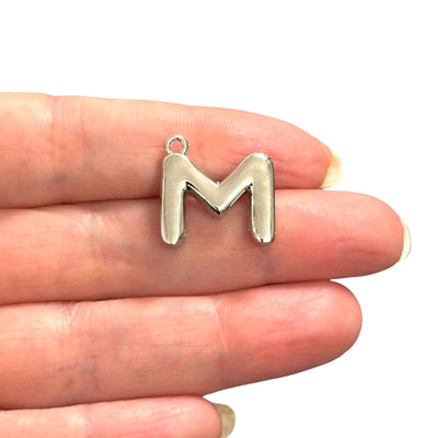 Rhodium Plated Balloon Letter Charm