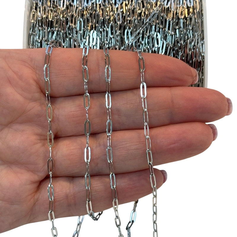 Waterproof Stainless Steel Paper Clip Chain Necklace, 6x2.5mm PaperClip Chain