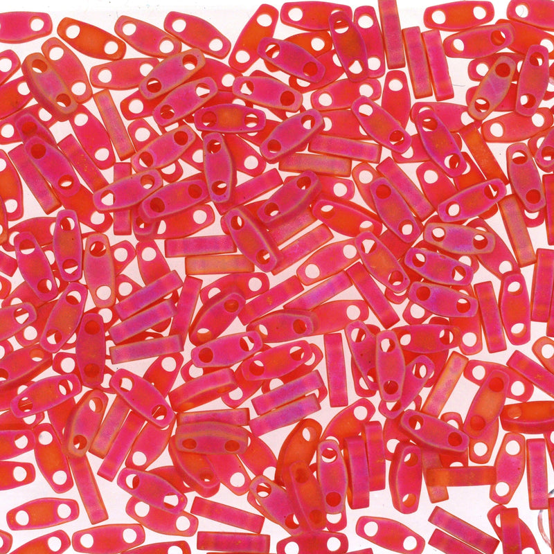 Miyuki Quarter Tila Beads 0140FR - Matted Transp Lt.Red AB