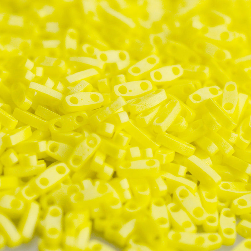 Miyuki Quarter Tila Beads 0404FR - Opaque Yellow Matted AB