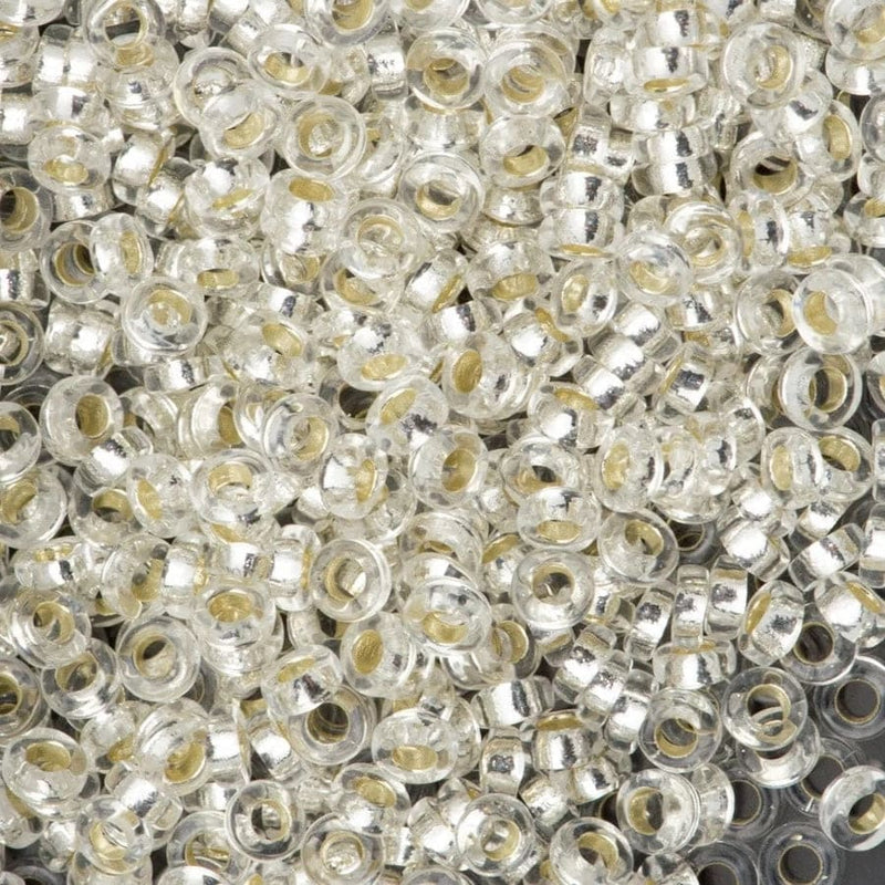 Miyuki Spacer Beads 3x1mm, Crystal Silver Lined 0001