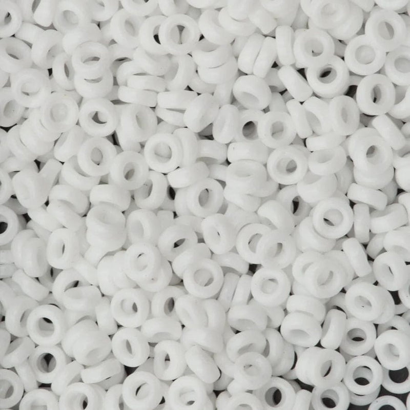 Miyuki Spacer Beads 2.2x1mm, Opaque White 0402