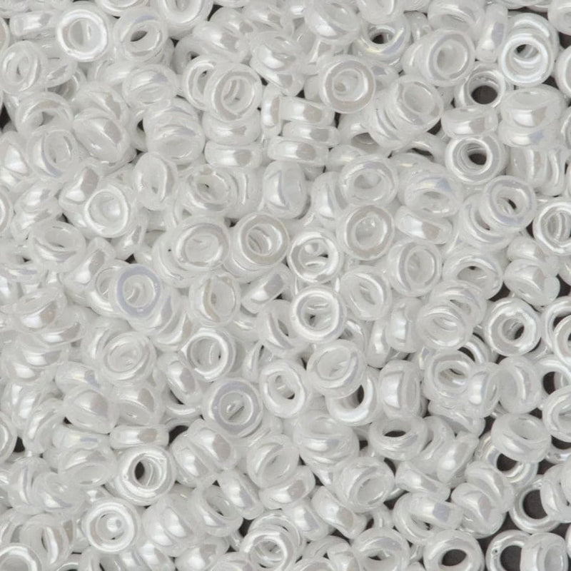 Miyuki Spacer Beads 3x1mm, White Pearl Ceylon 0420