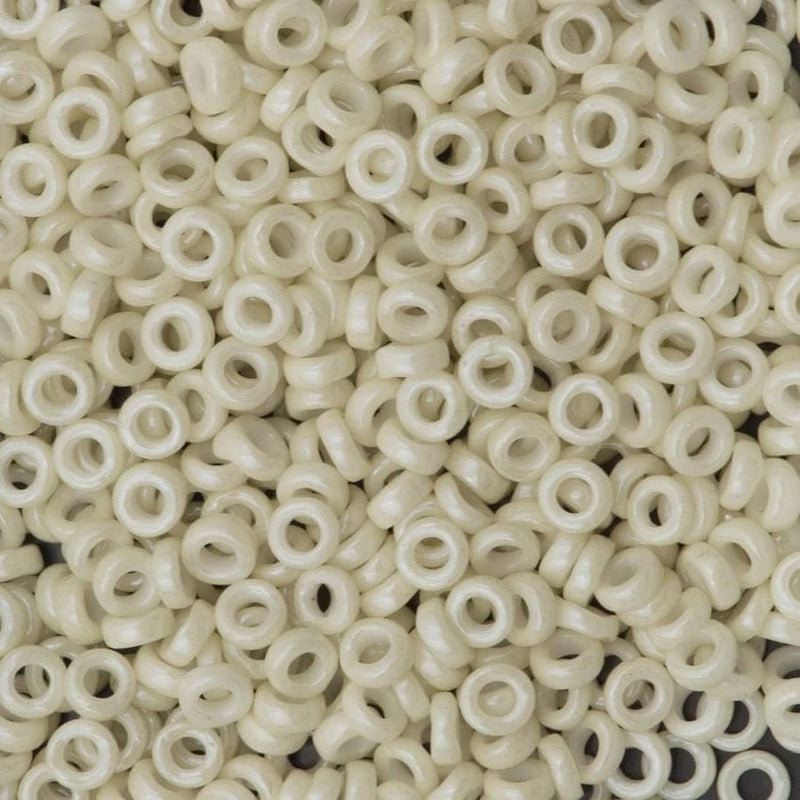 Miyuki Spacer Beads 3x1mm,  Opaque Limestone Luster 0600