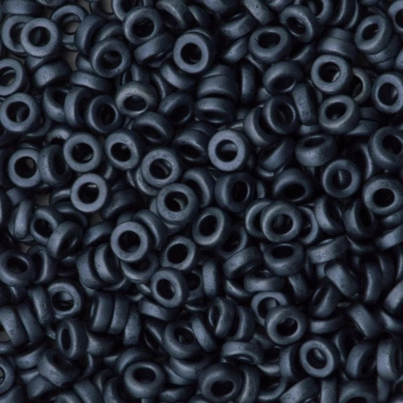 Miyuki Spacer Beads 3x1mm, Matted Gunmetal 2001