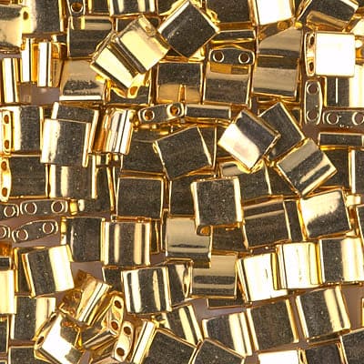 Miyuki Tila Beads TL0191  24Kt Gold Plated,