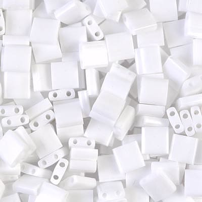 Miyuki Tila Beads TL0402 White Opaque ,