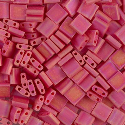 Miyuki Tila Beads TL0408FR Opaque Dark Red AB Matted,