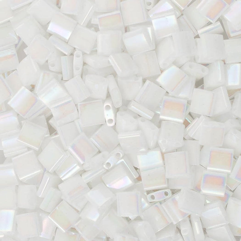 Miyuki Tila Beads TL0471 - White Pearl AB,