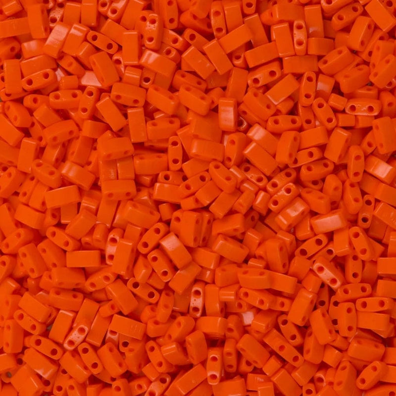 Miyuki Half Tila Beads HTL0406FR Opaque Orange Matted AB,