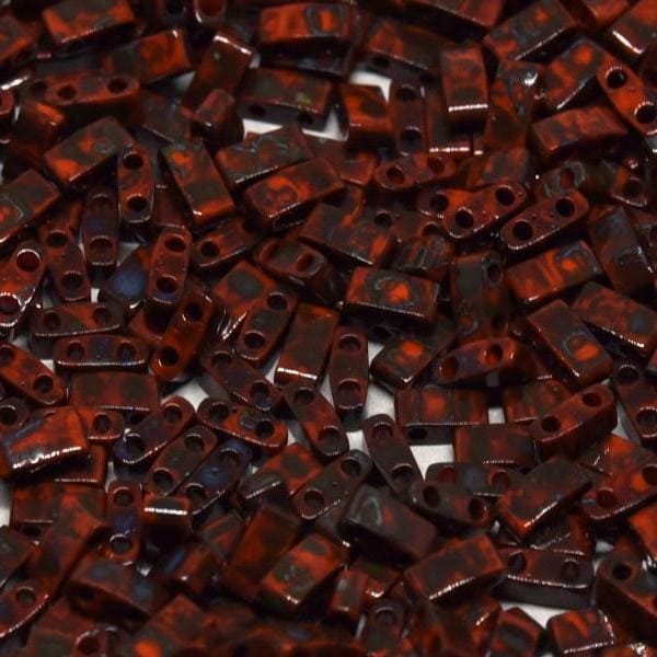 Miyuki Half Tila Beads HTL4520 Picasso Opaque Orange,