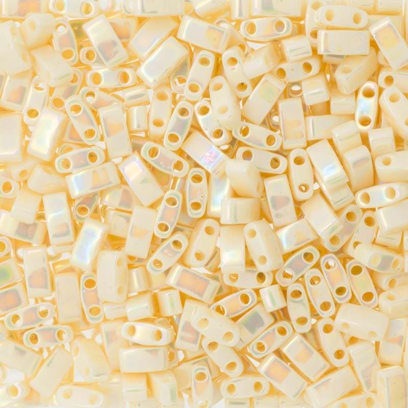 Miyuki Half Tila Beads HTL0486 Ivory Pearl Ceylon AB ,