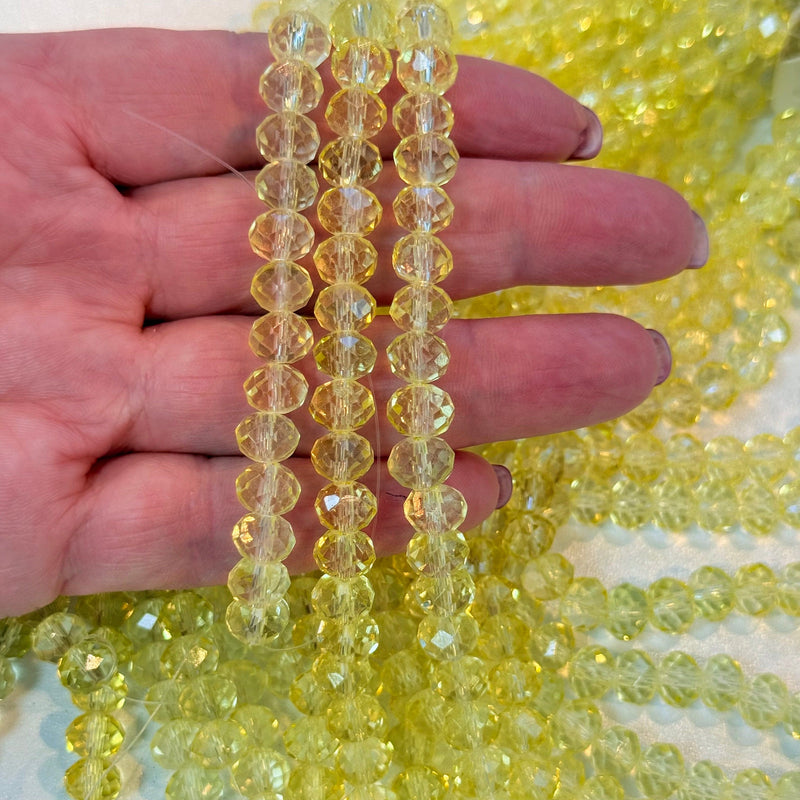 8mm Crystal faceted rondelle - 72 pcs - 8 mm - full strand - PBC8C81,