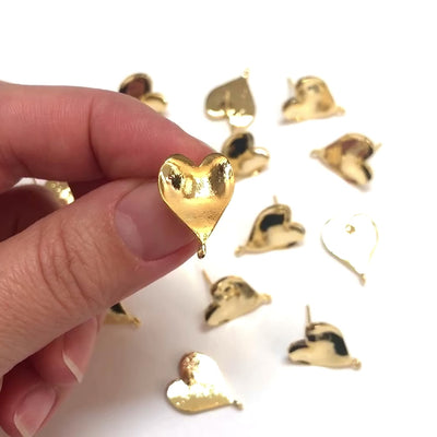 24Kt Gold Plated Brass Stud Earrings, 2 pcs in a pack