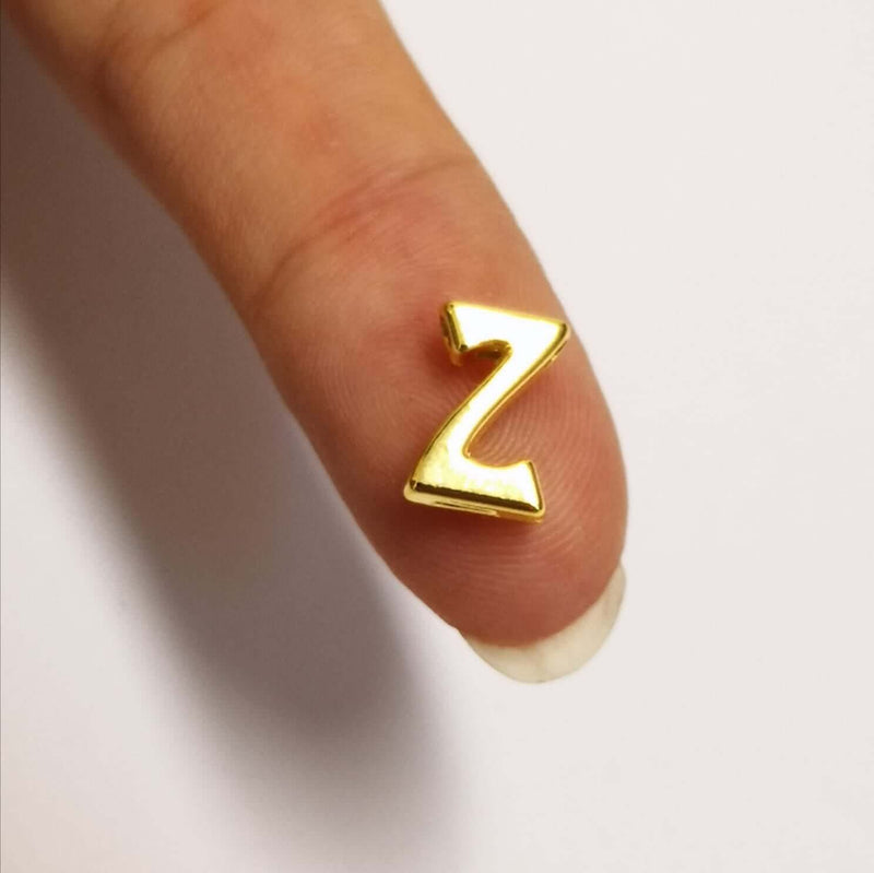 24 Karat vergoldete Initialen-Charms, goldene Alphabet-Buchstaben-Charms