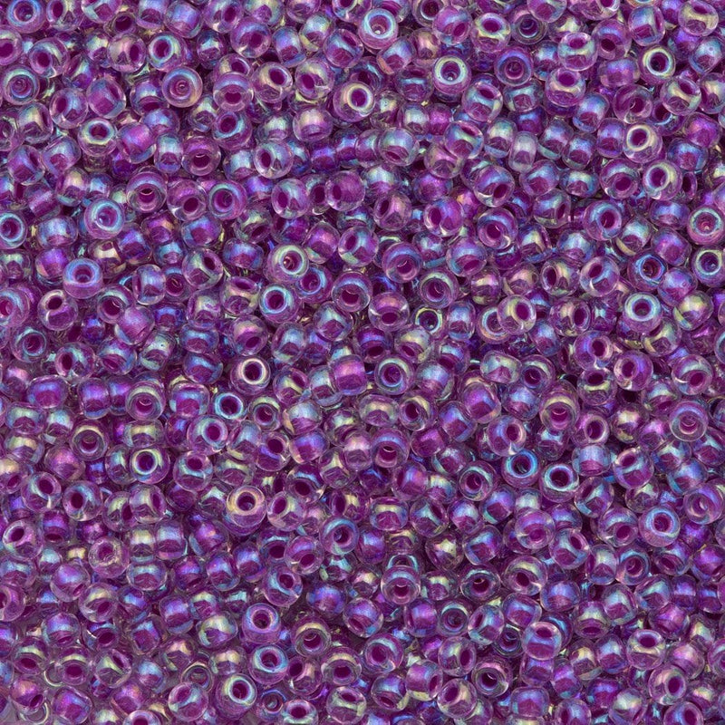 Miyuki Seed Beads 8/0 Raspberry Lined Crystal AB, 0264 £2.5