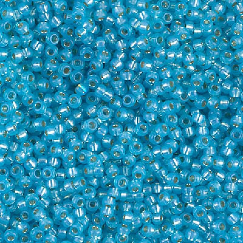 Miyuki Seed Beads 11/0  Dyed Aqua Silver Lined Alabaster,0647£2.25