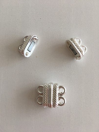 Multi Strand Magnetic Clasp Silver Plated-2 Loop