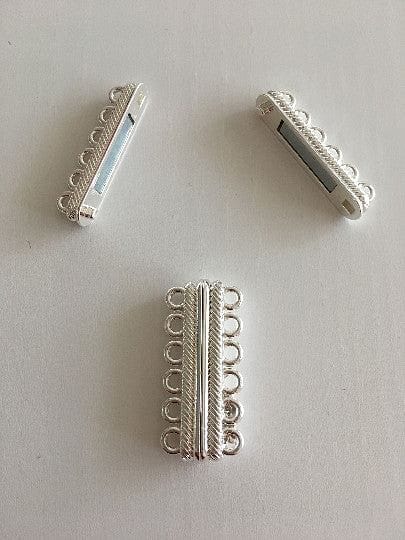 Multi Strand Magnetic Clasp Silver Plated-6 Loop