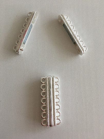 Multi Strand Magnetic Clasp Silver Plated-7 Loop