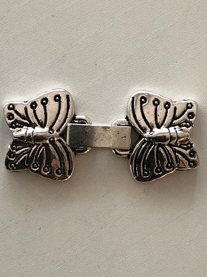 Silver Butterfly Leather Clasp 2x2 Cm, Clasps For Leather