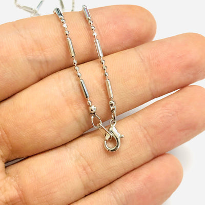 Silver Plated Necklace Chain, Silver Plated Ready Necklace, 17 Inches Ready Necklace