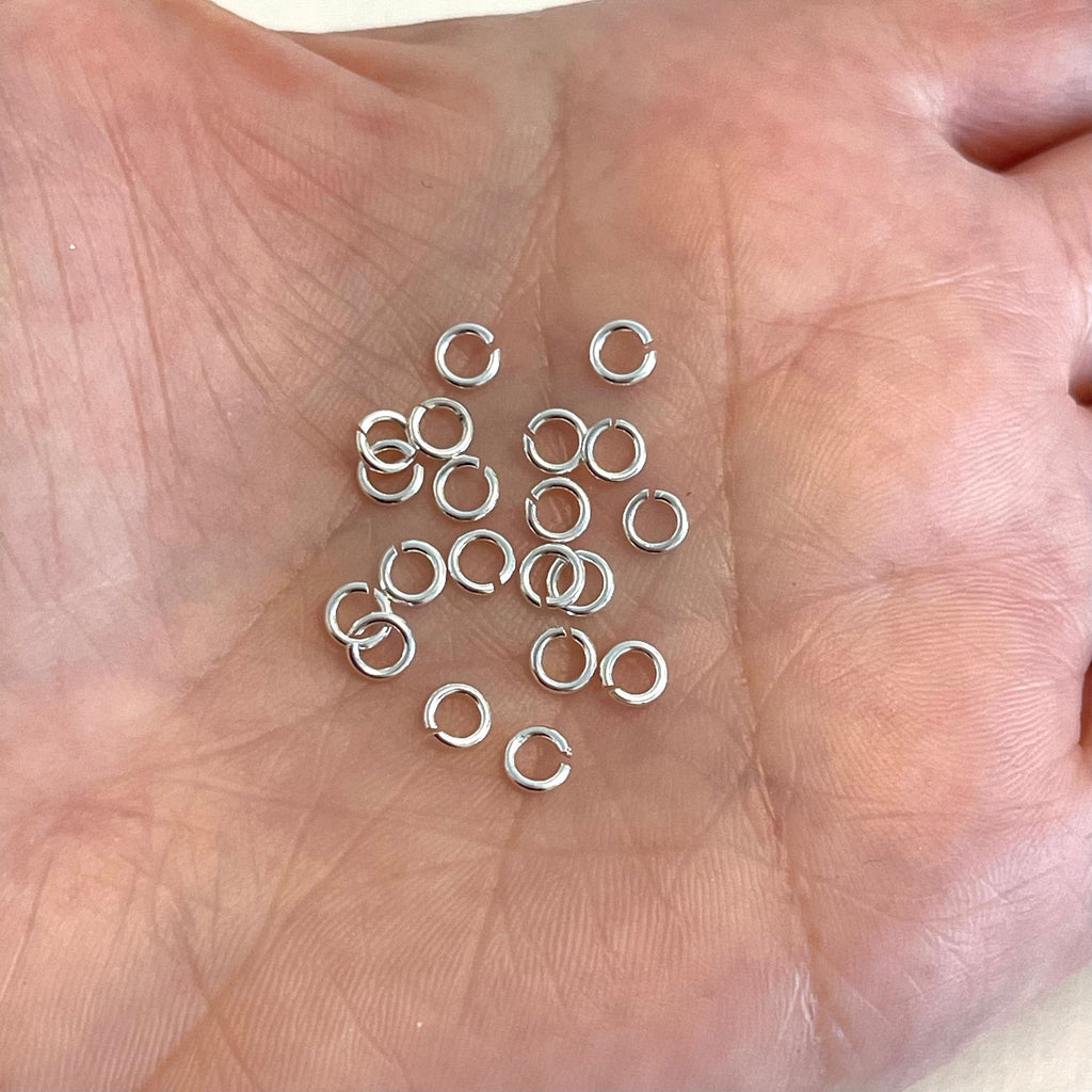 Sterling Silver 4x0.6mm Jump Rings, 925 Sterling Silver Jump Rings, 20 pcs  in a pack