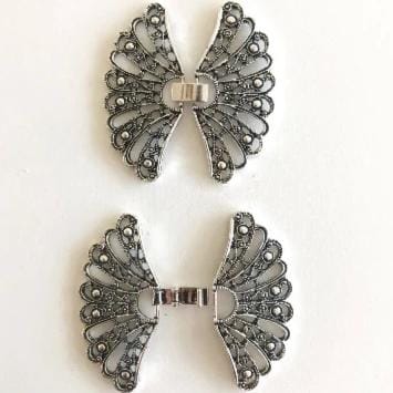 Antique Silver Plated FlutterBye Clasp