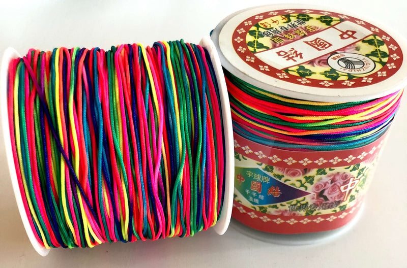 1MM Multicolor Neon Knotting Braided Nylon Cord Shamballa Macrame Beading String£1