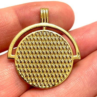 24Kt Shiny Gold Plated Brass Ancient Coin Medallion, Gold Coin Pendant