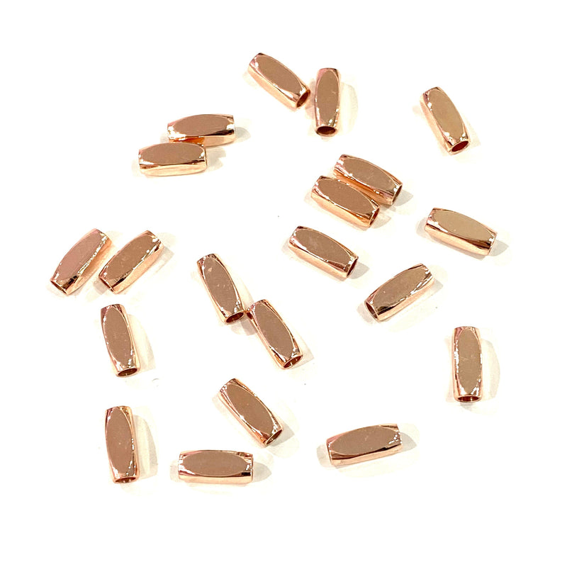 Rose Gold Plated Brass Spacer Tubes, 8mm Rose Gold Spacer Tube,10 pcs in a pack