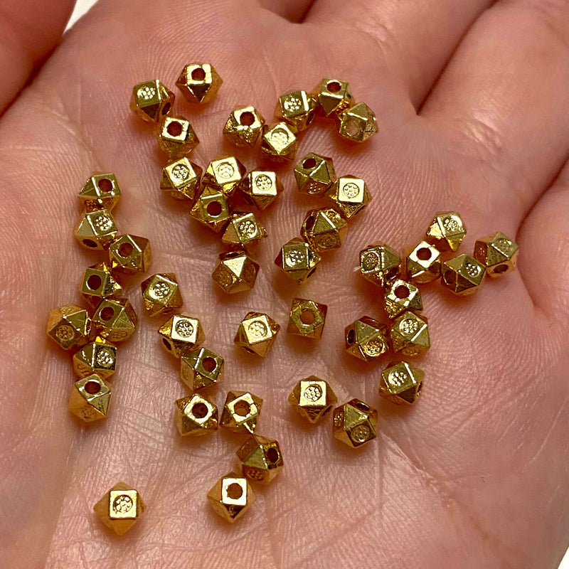 24Kt Gold Plated Brass Spacers, 3,5mm Gold Plated Spacers, 25 Pcs in a pack