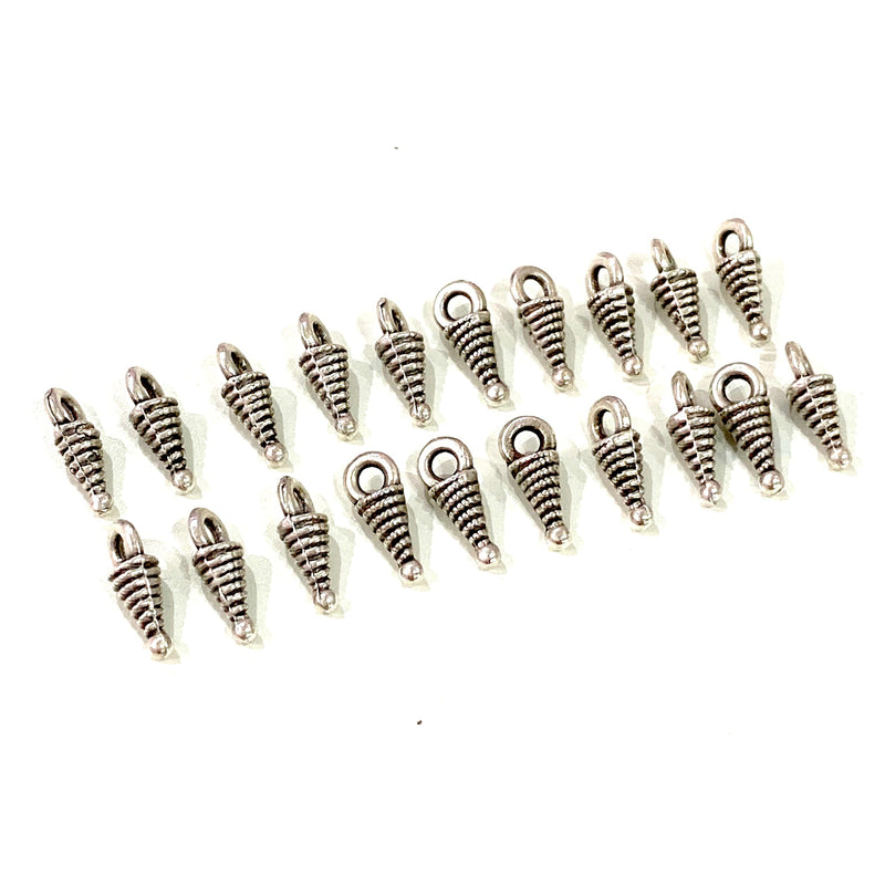 Antique Silver Plated Tiny Drop Charms, 20 pcs in a pack