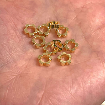 24Kt Gold Plated  8mm Flower Spacers, Gold Flower Spacers, 10 pcs in a pack£2