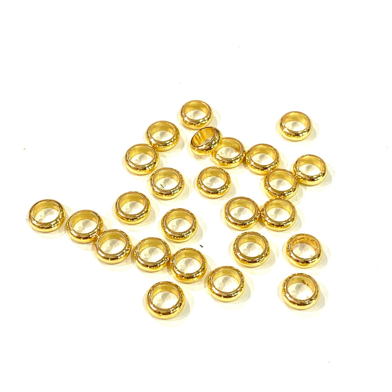 24Kt Shiny Gold Plated 6mm Spacer Rings