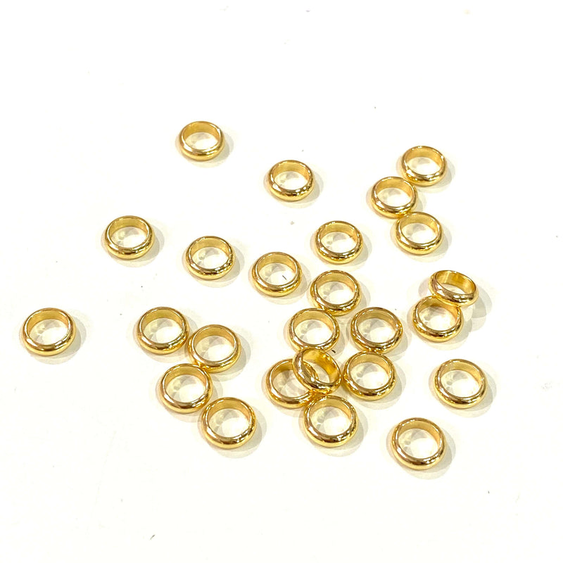 24Kt Shiny Gold Plated 7mm Spacer Rings