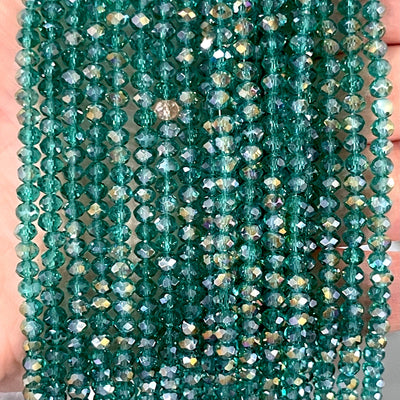 Crystal faceted rondelle - 150 pcs -4 mm - full strand - PBC4C74 £1.5