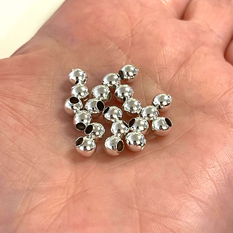 5 mm versilberte Distanzkugeln, 5 mm Silberkugeln 25 Stück in einer Packung,