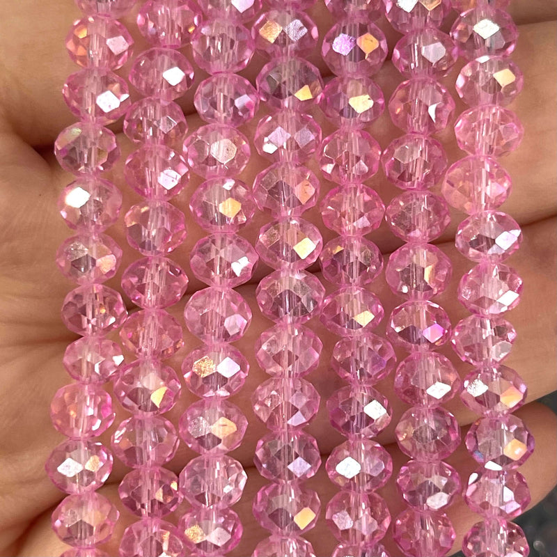 6mm Crystal faceted rondelle - 100 pcs -6 mm - full strand - PBC6C127 £1.5