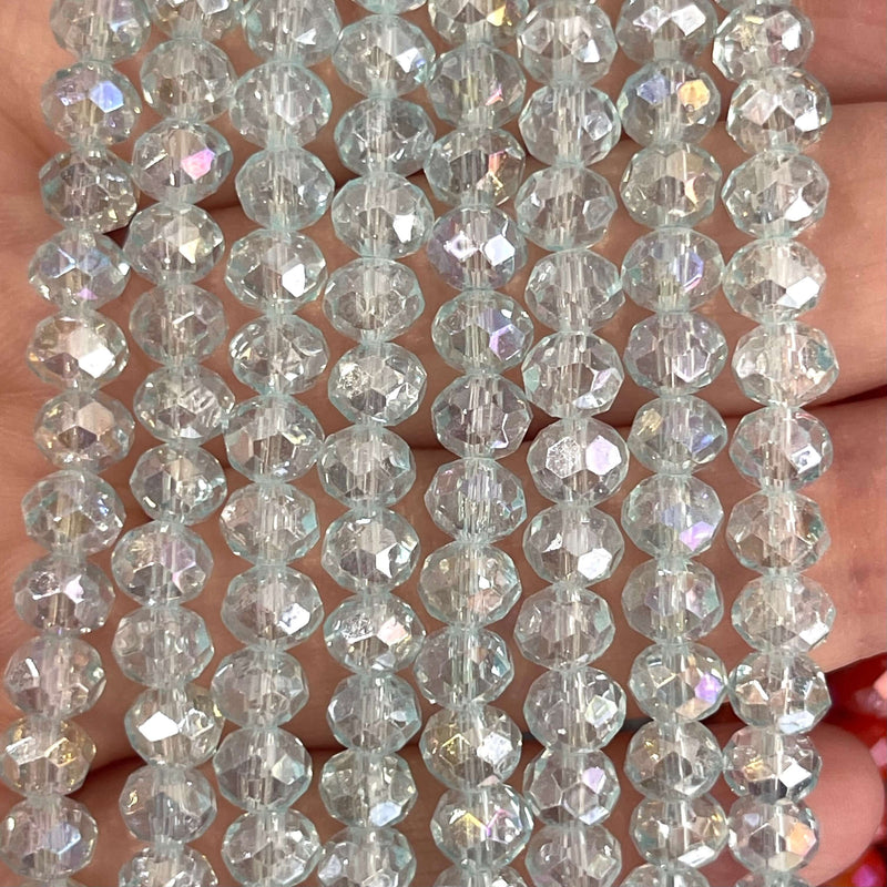 6mm Crystal faceted rondelle - 100 pcs -6 mm - full strand - PBC6C128 £1.5