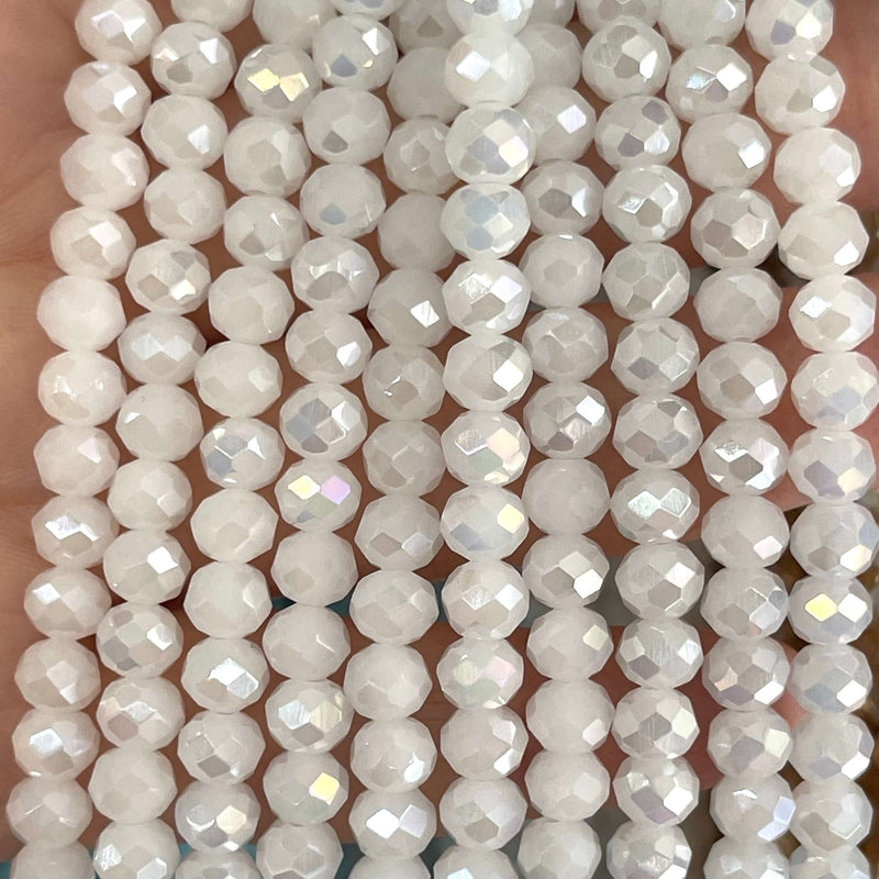 6mm Crystal faceted rondelle - 100 pcs -6 mm - full strand - PBC6C131 £1.5