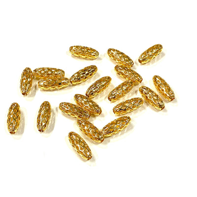 24Kt Gold Plated Brass Filigree Rice Spacers,20 Pcs in a pack£2.5